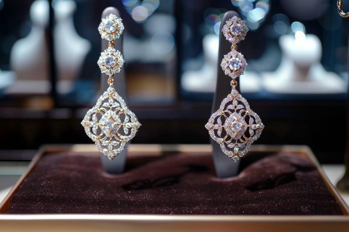 boucles d'oreilles en or blanc