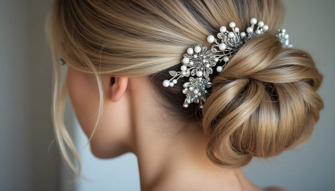 découvrez notre sélection de barrettes pour mariage, des modèles élégants et raffinés pour sublimer votre chignon lors de votre grand jour.