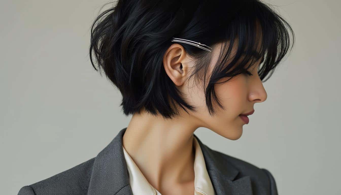 découvrez comment sublimer vos cheveux courts avec un bijou de tête discret, sans accessoires visibles, pour un look élégant et naturel.