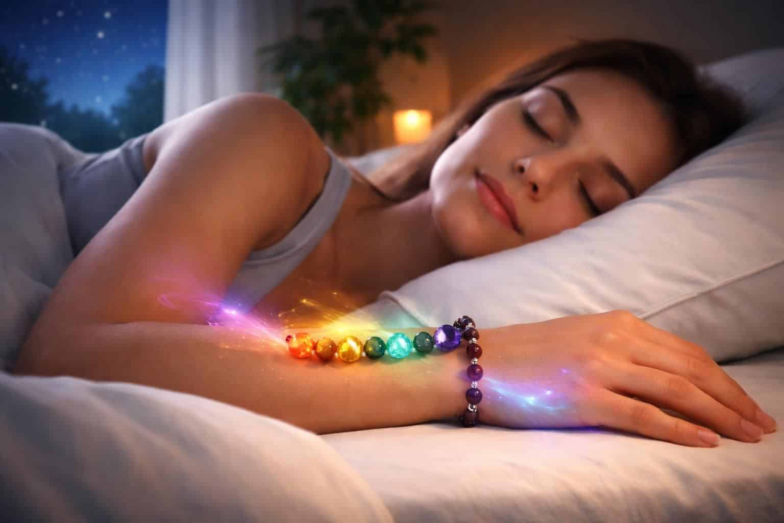 découvrez l'impact du sommeil amélioré grâce au port d'un bracelet 7 chakras au poignet, favorisant l'équilibre énergétique et un repos profond.