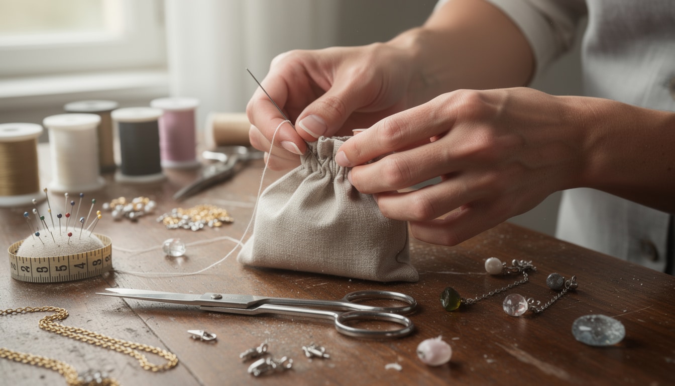 apprenez à confectionner facilement une pochette en tissu pour bijoux grâce à notre guide complet des meilleures techniques, idéal pour protéger et organiser vos accessoires avec style.