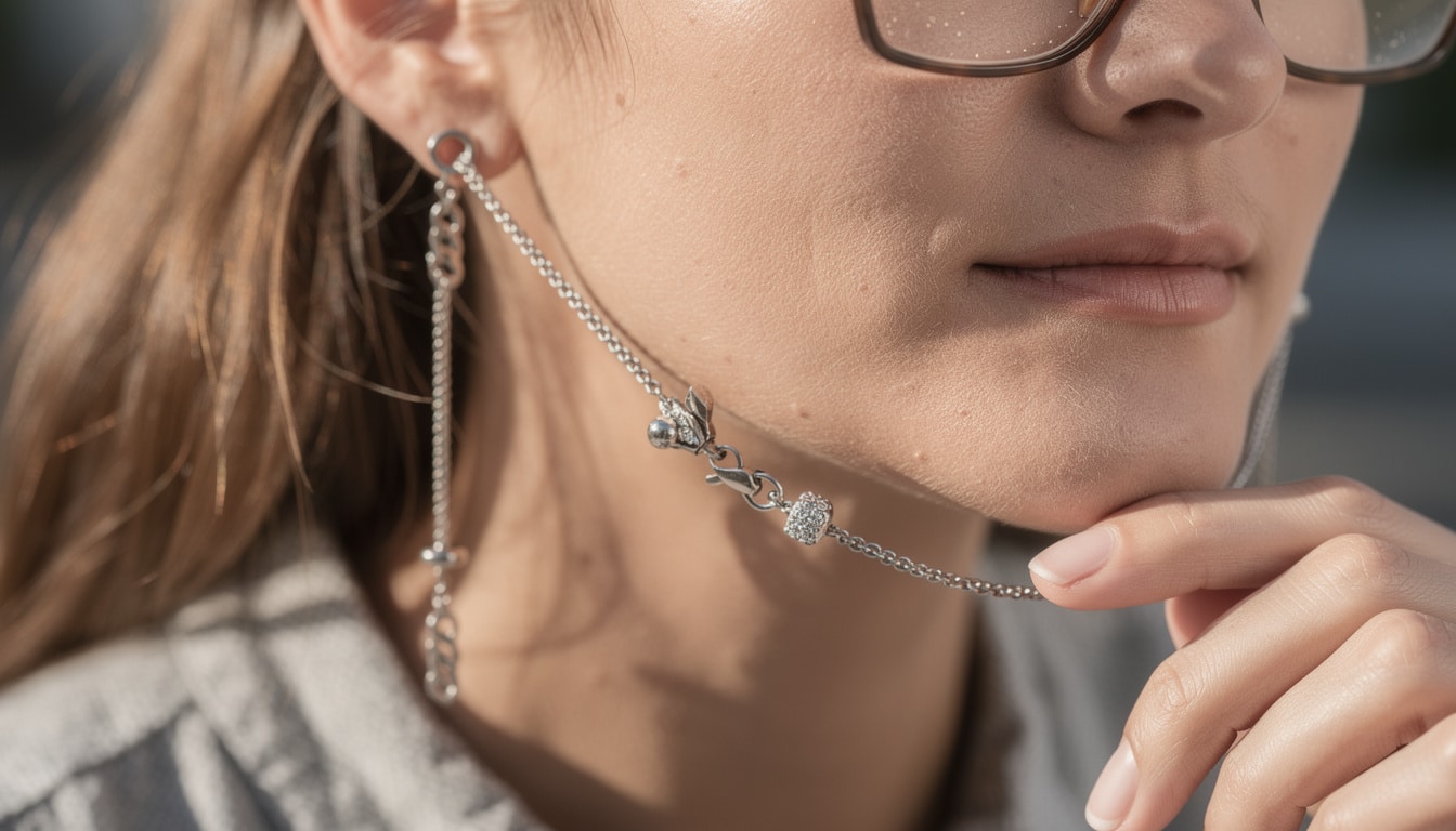 découvrez le cordon de lunette bijoux, l'accessoire idéal alliant style élégant et fonctionnalité pratique pour sublimer vos lunettes au quotidien.
